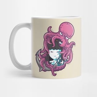 Little girl and octopus Mug